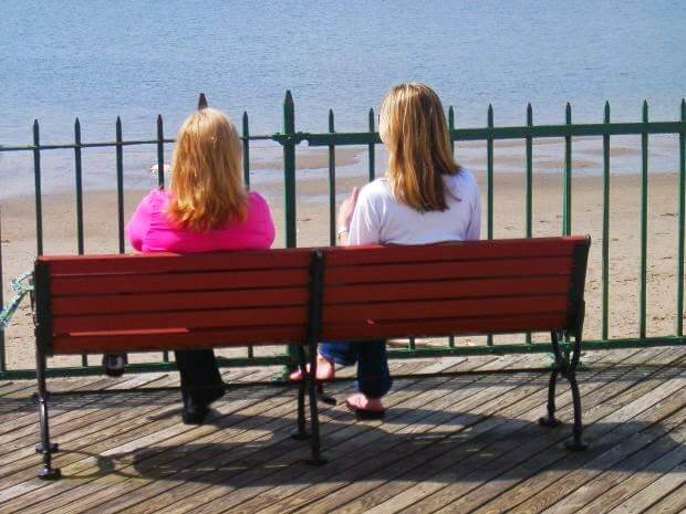 friends on a bench