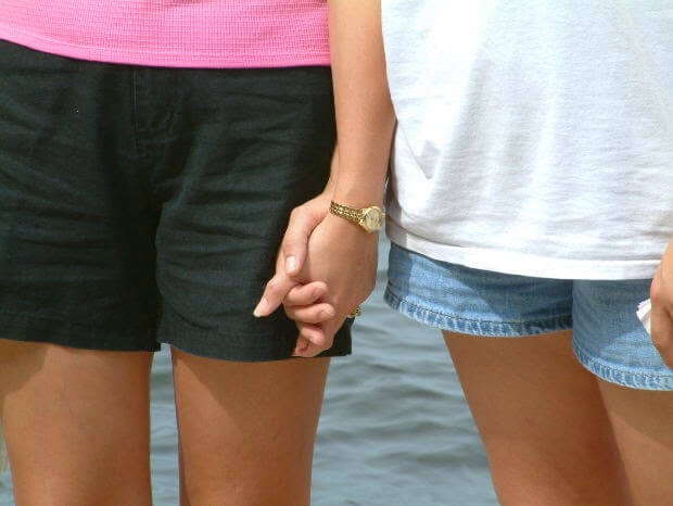 holding hands