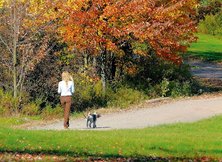 woman with dog