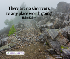 There are no shortcuts to any place worth going - Helen Keller